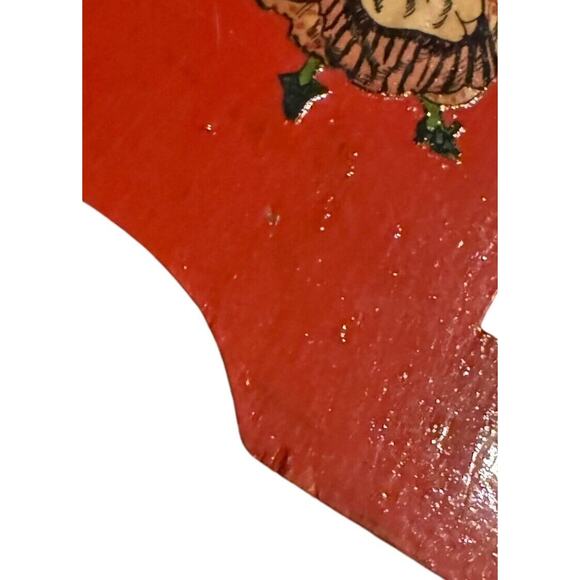 Merry Christmas Mice VTG Mounted on Wood Lacquered Holiday MCM Home Decor READ - Picture 5 of 8